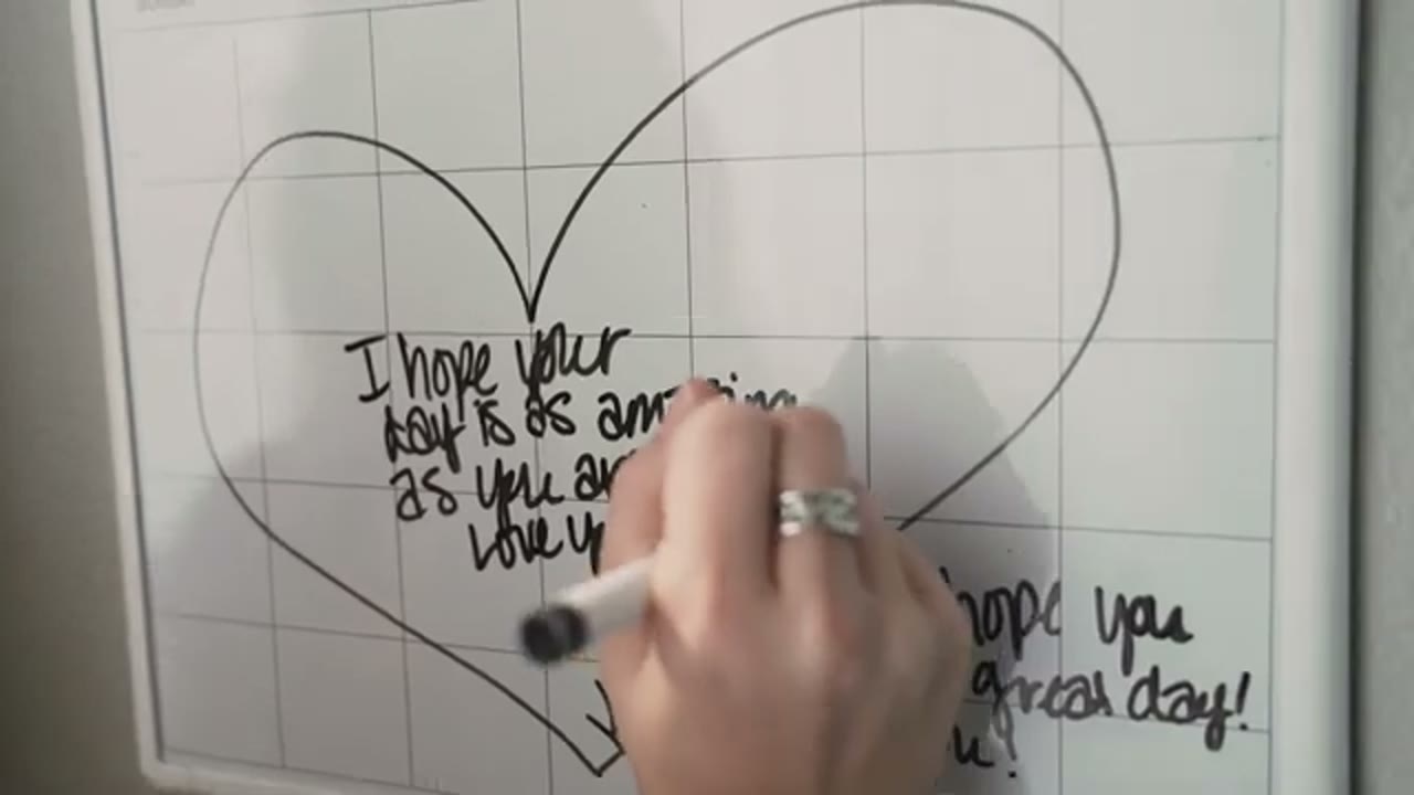 A handwritten note on a mirror